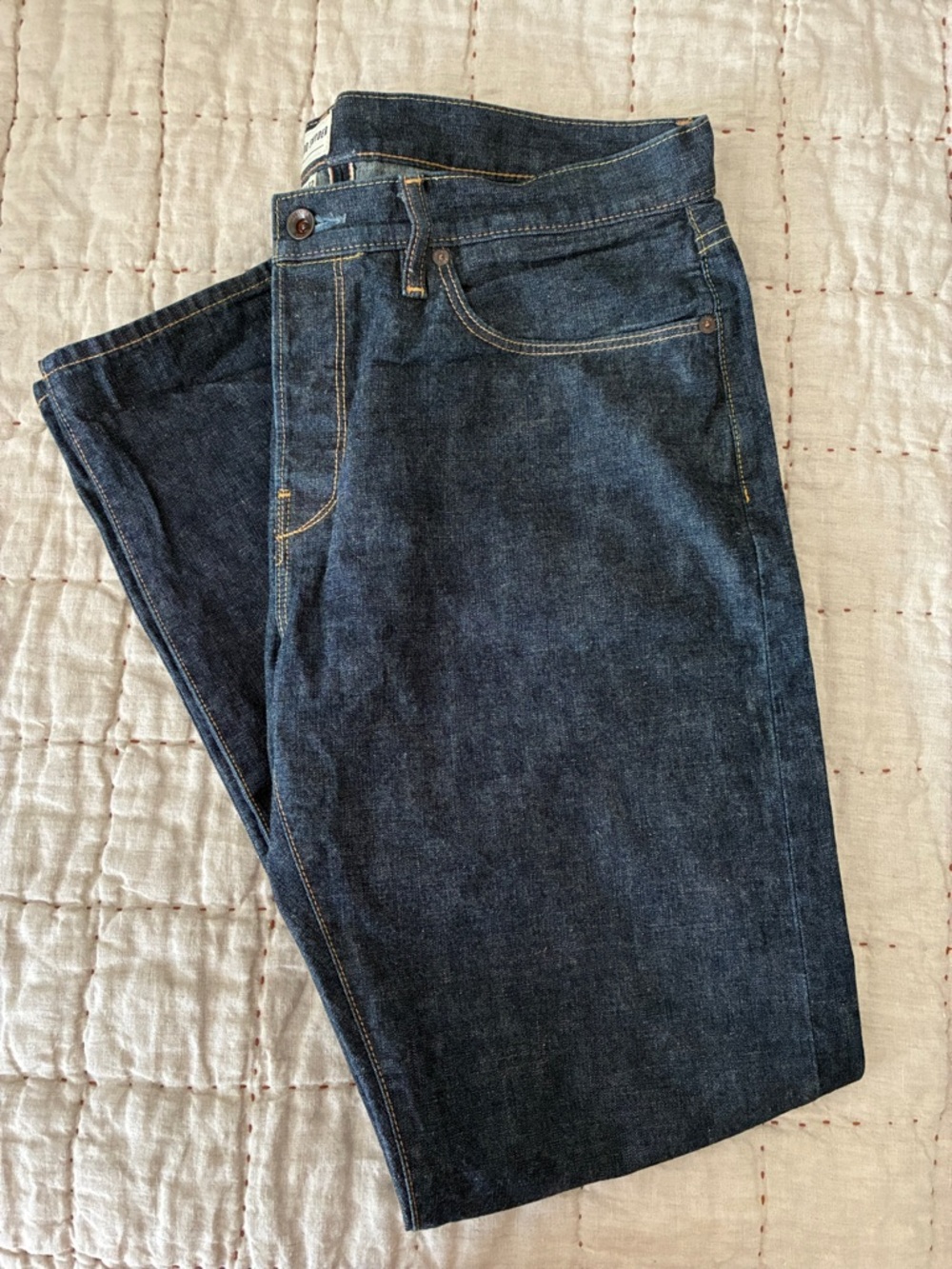 Todd Snyder Men's Dark Indigo Straight Jeans